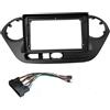 WEFOLEN Mascherina per autoradio Per HYUNDAI I10 2014-2017, Cornice In Plastica Per Autoradio 2 DIN Da 9 Pollici E Cavo Di Installazione(Frame-right-cord)