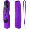 Hesupy Custodia protettiva in silicone per telecomando LG TV MR21GA, MR21GN, MR21GC, MR22GA, MR22GC, MR23GA, MR23GN, MR23GC, telecomando TV, custodia antiscivolo e resistente agli urti con cordone (viola)