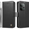 XINNI Cover per Realme GT 6 5G/Realme GT 6T Custodia, Semplice Cellulare Libro Antiurto Flip Pelle PU/TPU Magnetica Case, Nero