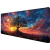 Yanefaei Cielo stellato Tappetino Mouse Albero Tappetino Mouse Gaming 700x300x3mm Esteso di Grandi Mouse Pad Tappetino,Base In Gomma Antiscivolo,Migliora Precisione e Velocità,per Ufficio Donne Regali yx-529