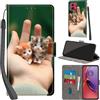 PHINIENLAND Cover per Motorola Moto G84 5G Case PU Pelle Custodia [Kickstand] [Chiusura magnetica] [Slot per Schede], Portafoglio Flip Custodia per Moto G84 5G,Gattino