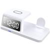 Generisch Stazione di ricarica wireless - Orologio da scrivania rapido 4 in 1 da 7,4 pollici con allarme | Caricatore per più orologi telefonici per casa, ufficio, camion, viaggi, lavoro, conducente, comodino