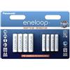 Eneloop Panasonic Blister 4 Stilo AA con 4 Ministilo AAAA Ricaricabili ENELOOP, Bianco