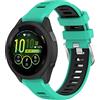 Yikamosi Compatibile con Garmin Forerunner 265S Cinturino per Donne e Uomini,Doppio colore Sgancio Rapido Silicone Chiusura in acciaio inossidabile Cinturino di Ricambio per Forerunner 265S,Menta/Nero
