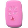Lage [Portachiave] Guscio Cover Chiave Auto in Silicone per Telecomando Land Rover Range Rover Sport Evoque LR4 Freelander Discovery (vedere compatibilità nelle foto) 5 Tasti (ROSA)