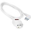 GASIASHOP SRL CAVO PROLUNGA 3 METRI BIANCO CON INTERRUTTORE E PROTEZIONE DA SOVRATENSIONE 2300W SPINA ANGOLARE 10A 2P+T PRESA BIPASSO+SHUKO