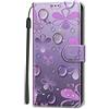 Nodigao per OPPO A5 Pro 5G 4G Cover a Libro Pelle PU Portafoglio Magnetica con Disegni Animale Motivo Antiurto Case Flip Silicone Bumper Belle Kawaii Protettiva Custodia - Viola