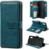 TiHen Compatible con Cover Samsung Galaxy A13 4G, Portafoglio Custodia Magnetica Flip PU Pelle con Slot per Schede, Kickstand Caso+2X Vetro Temperato-Verde