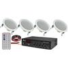 Power Dynamics KIT AUDIO FILODIFFUSIONE BLUETOOTH+USB+RADIO FM+TELECOMANDO+4CASSE DA INCASSO
