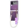 Laybomo Cover per Samsung Galaxy Z Flip4 Custodia Pieghevole per Galaxy Z Flip 4 Ribalta Cover Pelle [Orso + Bracciale] Antiurto Custodia in Silicone per Samsung Z Flip4, B04