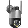 KVBRUI Telecamera PTZ 5/8MP con Zoom 50X, WiFi, 4K Ultra HD 20X, sorveglianza Esterna, Visione IR Ultra Lunga 120 m(8MP 50X ADD 128G)