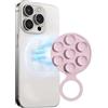 AIMOADO Supporto magnetico per telefono con ventosa in silicone, riutilizzabile, per video, selfie, trucco, specchio, doccia, compatibile con iPhone con Magsafe (rosa)