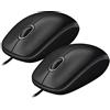 Logitech B100 Optical Business Mouse 2er Pack | Schwarz