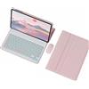 Bueuwe Custodia per tastiera per Redmi Pad 2 2025, retroilluminazione a 7 colori, tastiera wireless magnetica rimovibile, rosa