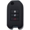 Lage Guscio Cover Chiave in Silicone per Telecomando Auto Honda 3 tasti (vedere compatibilità nelle foto) Civic City Jade Jazz Fit Accord Odyssey CR-V HR-V XR-V Spirior Elysion Vezel Crider (NERO)