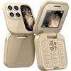 Qsnailfrr i17 PRO - Telefono cellulare pieghevole con radio FM, voce magica, lista nera, vibrazione, 2 schede SIM, piccolo display, facile da usare, regalo per la festa del papà
