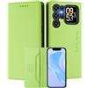 MOJIA Custodia per Oukitel C68 Plus, Resistente a Cadute e Graffi, Alta Qualità PU Pelle Stile Portafoglio Cover Folio con Chiusura Magnetica. Light Green