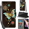 Haninsuze Cover per Xiaomi Redmi Note 11 Pro Plus 5G Custodia Cover Pelle Libro Portafoglio con Porta Carte Protezione Antiurto Cuoio Flip Case Custodia Cover per Redmi Note 11 Pro Plus 5G, farfalla verde