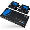 Orei 4K 1x2 HDMI over ethernet Extender Splitter su cavo Ethernet CAT6/7 4K @ 30Hz fino a 50 m - 1 ingresso 2 out, 1080p @ 60Hz fino a 70 m, PoC, controllo IR, EDID, HDMI Loop Out (HD12-EX165-K)