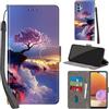 PHINIENLAND Cover per Samsung Galaxy A32 4G / A32 Lite Case PU Pelle Custodia [Kickstand] [Chiusura magnetica] [Slot per Schede], Portafoglio Flip Custodia per Samsung A32 4G,Montagna