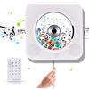 SUAVER Lettore CD,SUAVER Montaggio a Parete Bluetooth Home Audio Altoparlanti portatile HiFi incorporati con telecomando Radio FM USB U disco MP3 3.5mm Jack auricolare AUX ingresso/uscita (Bianca)