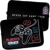 LolaPix Custodia per Laptop e Tablet. Personalizzato con Nome. MacBook/Acer/Dell/Samsung/HP. Custodia iPad. Neoprene. Borsa Porta PC. Diverse Misure. Gamer Forever