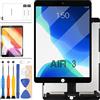 LADYSON Schermo di Ricambio per iPad Air 3 3rd Gen2019 Display LCD Touch Screen Digitzer Full Glass Assembly per iPad 2019 Air3 A2152 A2123 A2153 A2154 con Strumenti Gratuiti +Vetro Temperato (Nero)