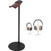 VBESTLIFE Stand per Cuffie in Alluminio, Supporto per il Display per Cuffie con Base in Metallo Solido da 10 Cm per Tutte le Cuffie da Gioco, Altezza 27 Cm (BLACK)