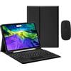 ZKAIAI Custodia con Tastiera Touchpad per iPad 10,2 Pollici 2021/2020/2019 (9a, 8a e 7a Gen), QWERTY Rimovibile Magnetica Bluetooth Tastiera, Wireless Mouse, Cover con Portapenne, Nero con Touchpad