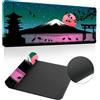 Treer Durevole Stile Giapponese Tappetino Mouse, Tappetino Mouse XXL/XL/L, Tappetino Mouse Gaming con Base Gomma Antiscivolo e Bordi Cuciti, Mouse Pad per Ufficio e Casa (Acqua,600x300mm)