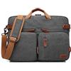 Coolbell convertibile zaino messenger bag borsa a tracolla di custodia borsetta cartella zaino da viaggio multifunzione adatto 43,9 cm portatile per uomo/donna (nero) grigio Dark Grey 17.3 Inches