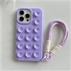 XCuihulle Custodia per iPhone 12 Pro, con cinturino, con cordino, in silicone, con ventosa, per iPhone 12 da 6,1, lilla