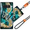 JEZSTHAI Cover Compatibile con Samsung Galaxy Note 8,Cellulare Girocollo Custodia con Cordino Laccio Tracolla Regolabile,Antiurto AntiGraffio Protettiva Silicone TPU Motivi Bumper Case,A04