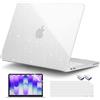 DONGKE Custodia glitterata per MacBook Neo 13 pollici 2026 (modello A3404 | A18 Pro Chip) | Cover rigida trasparente scintillante con pellicola protettiva e copertura per tastiera e 2 adattatori USB-C