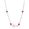 LUXURY MILANO Collana con quarzo rosa e croce in argento 925
