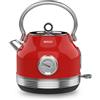 SOGO SS-7760 bollitore stile Retrò, capacità 1.8L verniciato rosso metallizzato, termometro integrato, indicatore del livello dell'acqua, spegnimento automatico
