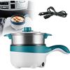 XUEQI Padella Elettrica Per Auto 12V/24V con Cottura a Vapore, Padella Elettrica Antiaderente da 2 Litri da 18cm, Mini Fornello Elettrico da Viaggio per Pasta, Noodles, Verdure, Carne, Uova,12VGreen