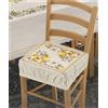 Confezioni Giuliana Set cuscini coprisedia jacquard cinigliato con fascia elastica LEMON sedia cucina Made in italy - 6 Cuscini
