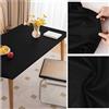AdTemp Copritavolo da Tavolo in Ecopelle con Bordo Elastico, Tovaglia Pelle Rettangolare Impermeabile Antimacchia Antiscivolo, Tappetino Protezione per Tavolo da Esterno, Patio, Cucina, Pranzo(90x90cm,Black)