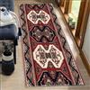 BORKOY Tappeto Cucina Vintage Passatoia Corridoio 4.5 metri Antiscivolo Lavabile,Rosso e Nero,Pelo Corto Morbido per Soggiorno Camera da Letto Ingresso Interno Lavanderia - Design Elegante 120x450cm