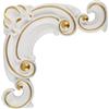 Gettimore Set di 4 fiori decorativi ad angolo in PVC per mobili e letti (bianco con oro)