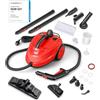 COSTWAY 2000W Pulitore a Vapore, Macchina per Pulizia Rotante con 13 Accessori, Capacità d'Acqua di 1,8L, Macchina a Vapore Multiuso per Tappeti Finestre Vetri e Tende (Rosso)