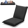RELAX4LIFE Sedia da Pavimento, Poltroncina con Imbottitura Spessa e Schienale Regolabile in 6 Posizioni, Sedia da Pavimento Versatile per Soggiorno/Studio/Balcone (Nero)