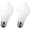 LEDLUX 2 Pezzi Lampade Led E27 Con Sensore di Movimento, 12W 1160 Lumen, Forma Bulbo A60, Bianco Freddo 6500K