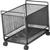 Gralara Carrello portabiancheria con ruote, cesto portabiancheria sporco, comodo organizer multifunzione per l'ingresso di casa, Nero, L