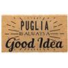 Social crazy Tappeto zerbino personalizzato - puglia is always a good idea - cocco naturale ideale per ingressi (Cocco naturale, 60x40 cm)