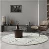 the carpet Bahar Shaggy, tappeto dal design elegante, morbido e facile da pulire, per soggiorno, Crema-Nero-1, 160 x 160 cm Rotondo