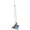 Aqbau |Set scopa e paletta a manico lungo - spazzola verticale e paletta - utensili in legno e metallo - set di Paletta e Spazzola con Manico Lungo (grigio)