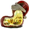 Luwecf Carillon natalizio con treno rotante, pezzo decorativo stagionale, regalo di Natale con luci