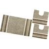 emmevi Tappeto Bagno Parure Puro Cotone Antiscivolo Morbido Colori Vivaci mod.MERIDA SET 3 PEZZI BEIGE (B)
